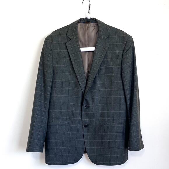 Brooks Brothers Explorer Regent Fit Mens Blazer Size 46R Green Plaid 2 Button - Picture 1 of 9